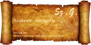 Szohner Gergely névjegykártya
